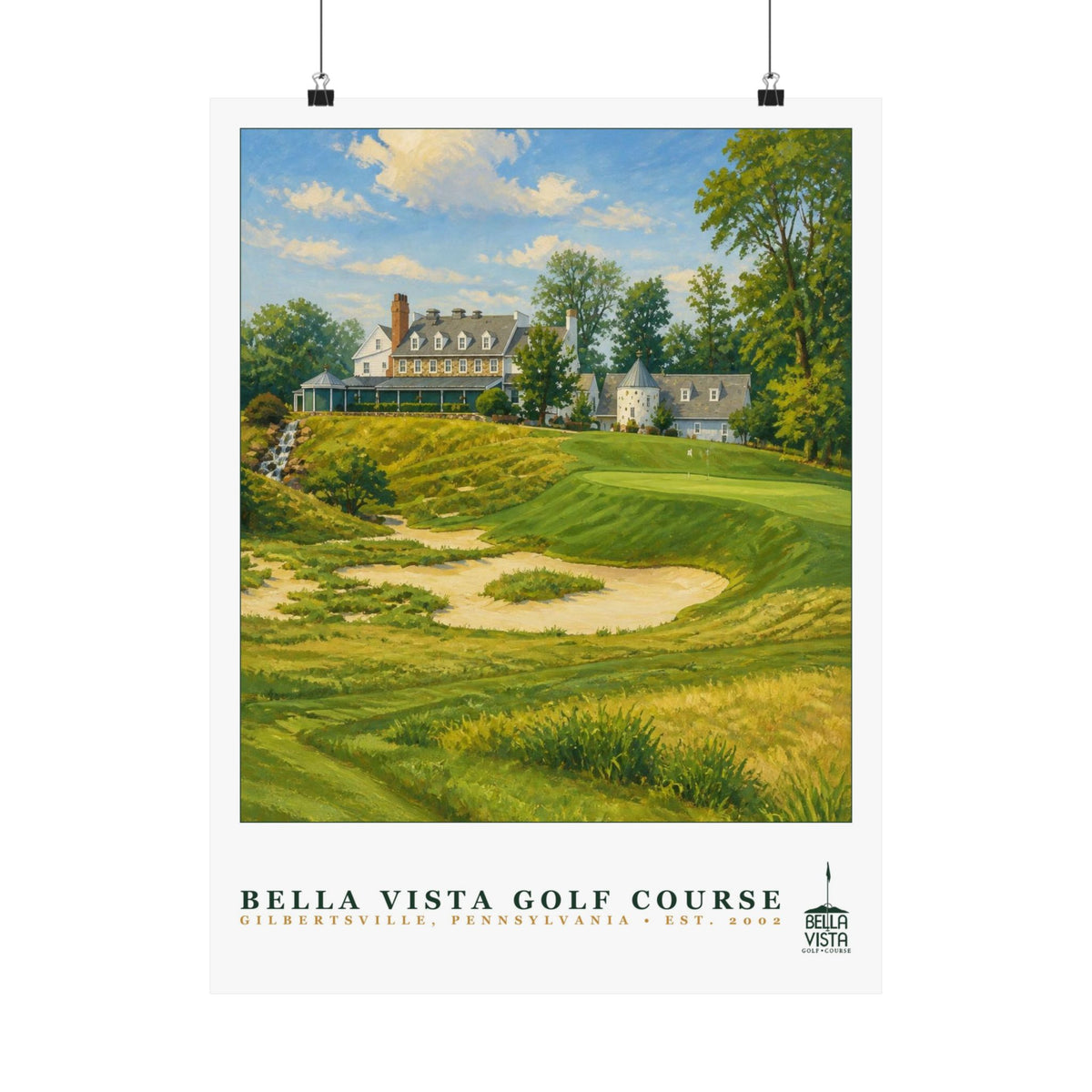 Bella Vista Golf Course — 18" × 24" Championship Golf Poster