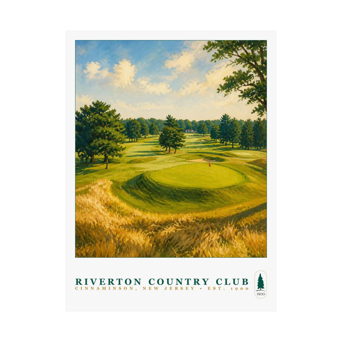 Riverton Country Club — 18" × 24" Championship Golf Poster