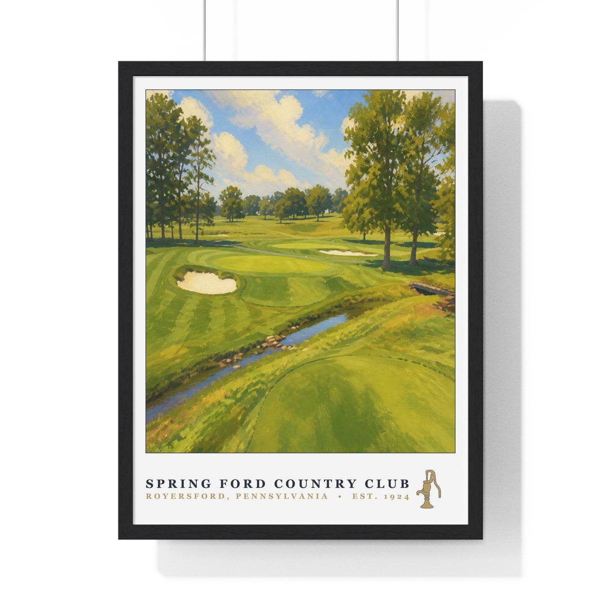 Spring Ford Country Club — Framed Championship Golf Poster (18" × 24")