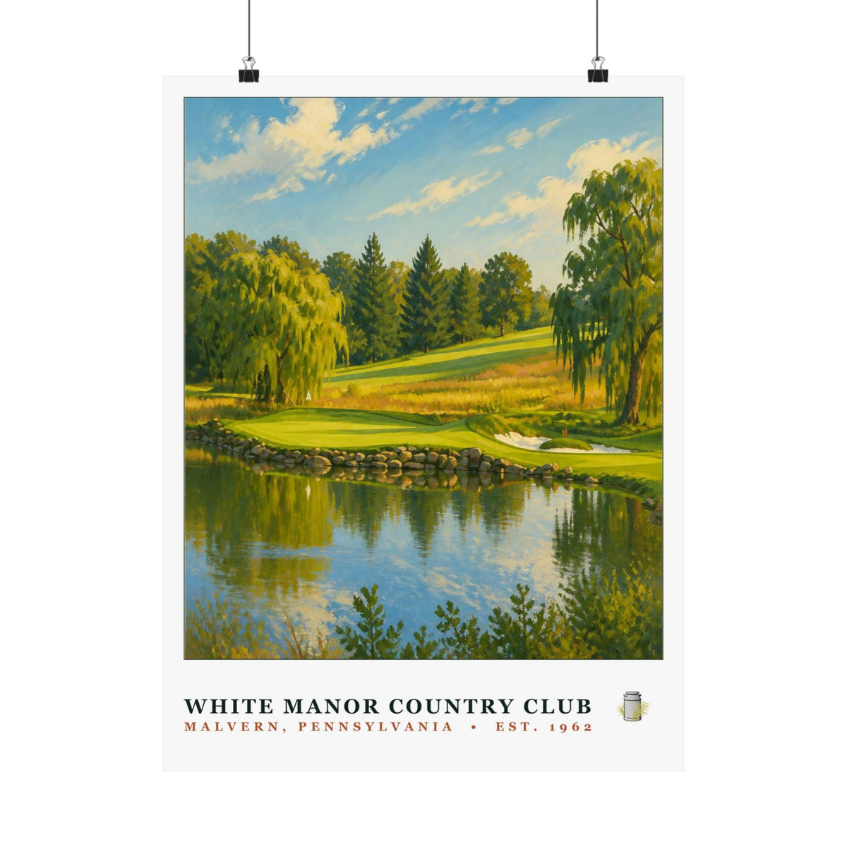 White Manor Country Club — 18" × 24" Championship Golf Poster
