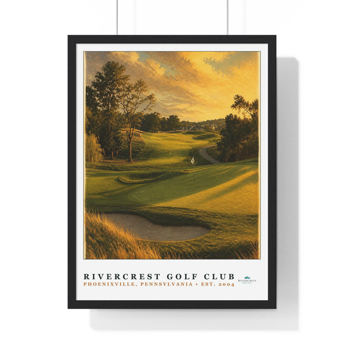 RiverCrest Golf Club — Framed Championship Golf Poster (18" × 24")