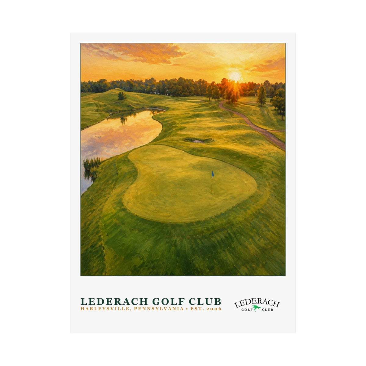 Lederach Golf Club — 18" × 24" Championship Golf Poster